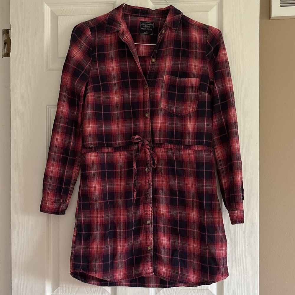 Abercrombie & Fitch Plaid Mini Shirtdress | Size Small